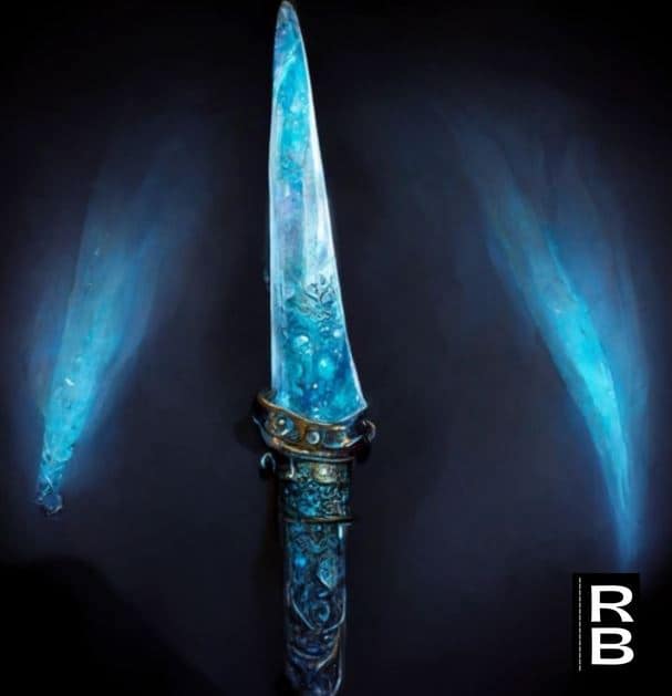 An ancient-looking dagger with a blade made of ice.