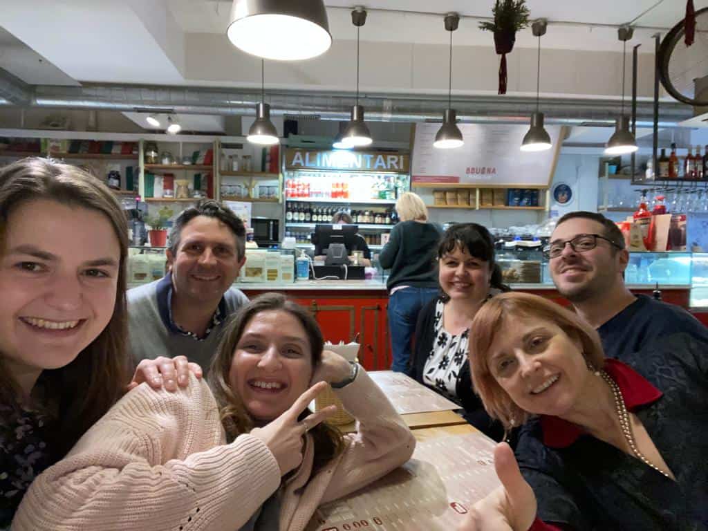 Rebeca Duriga and her colleagues in Oxford.