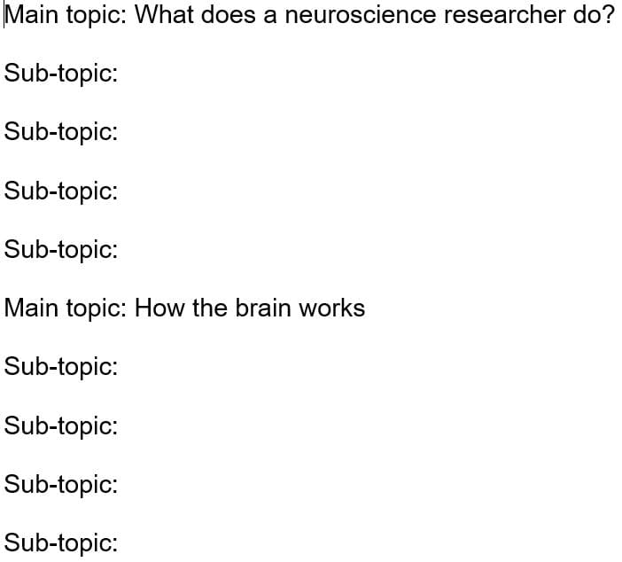 Example of the linear note-taking system.