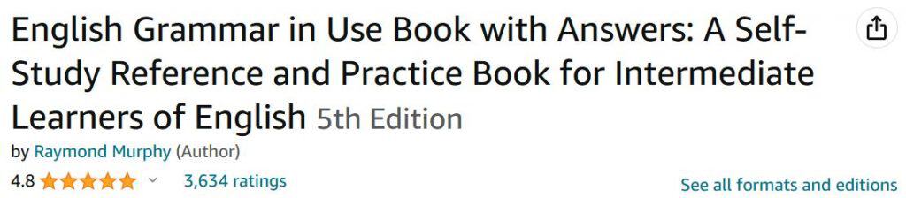 Raymond Murphy's book ratings on Amazon.