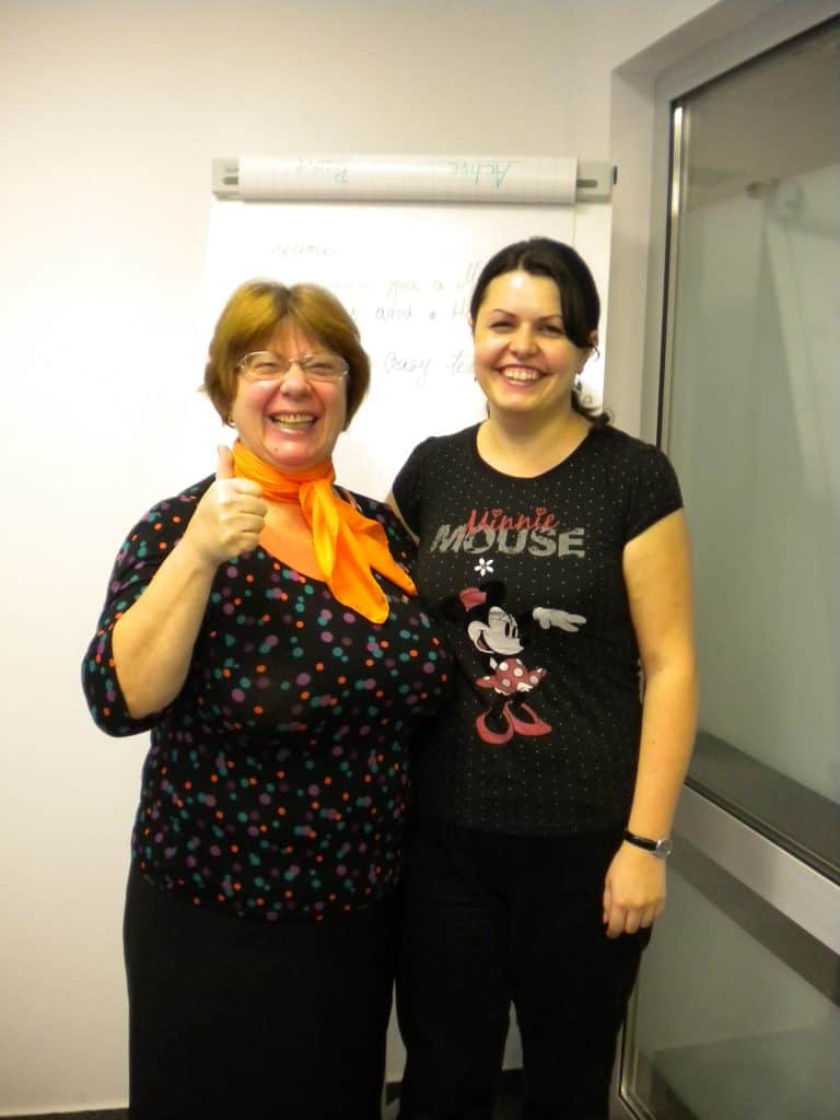 Rebeca Duriga and one of her female students.