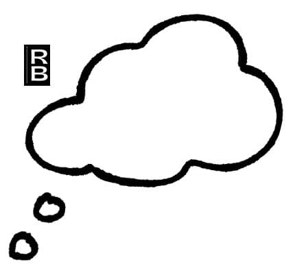 A thinking bubble.