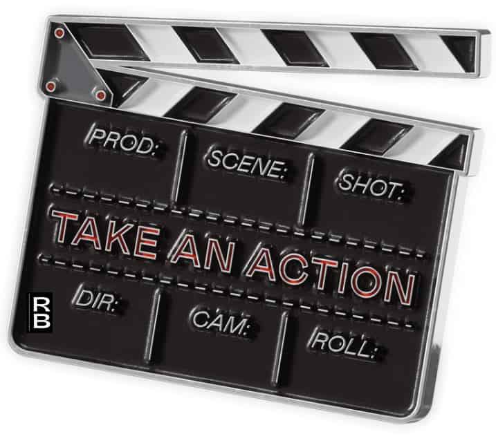 Camera roll that says "Take an action."