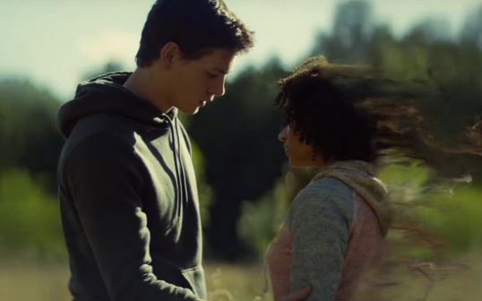 Scene from the movie "The Darkest Minds" - Liam is reaching out to Ruby, who seems to be disappearing.
