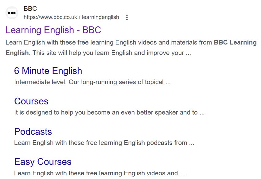 BBC Learning English on Google.