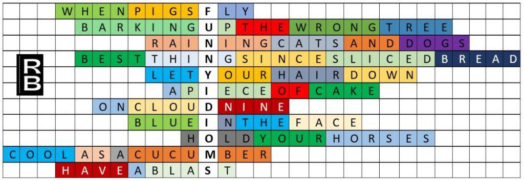 Funny phrases in English crossword.