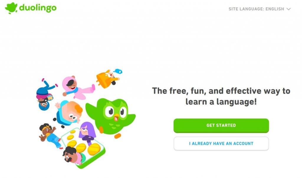 Duolingo's home page