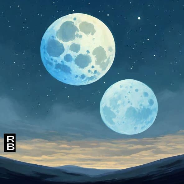 Two full moons in the sky.