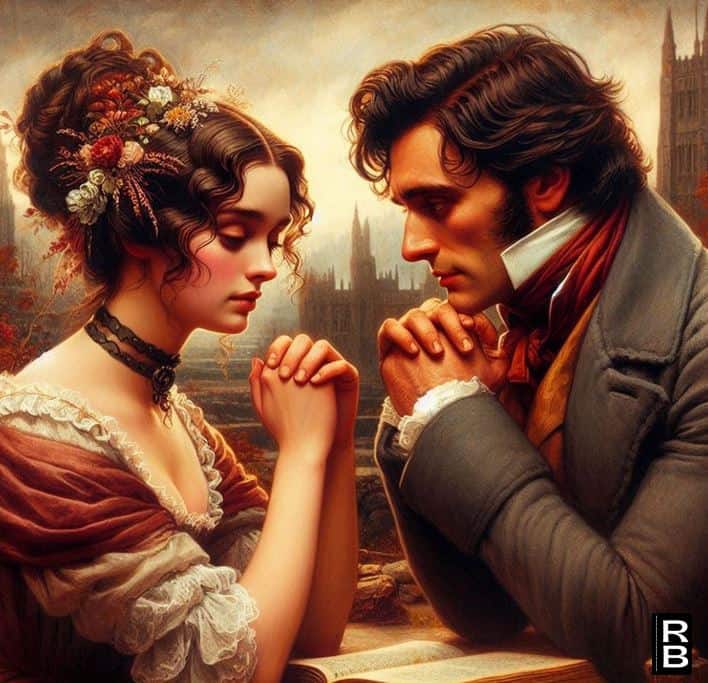 Jane Eyre deep in conversation with Mr. Rochester.