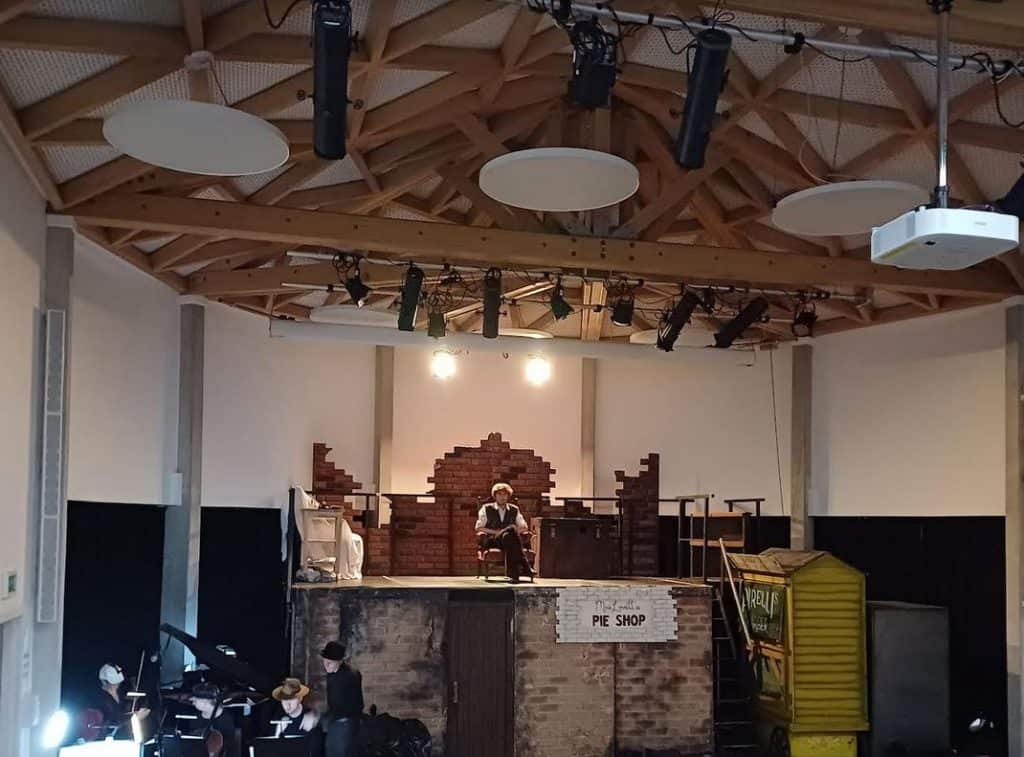 Student playing Sweeney Todd in a school play.