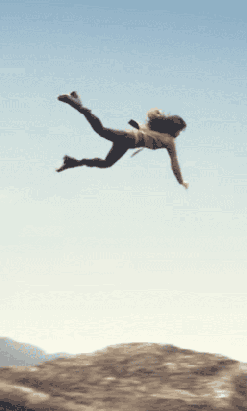 Letty from "Fast & Furious" flying through the air.